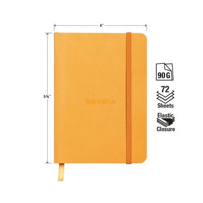 Rhodia Rhodiarama Soft Cover A6 Orange Lined Notebook Measurements