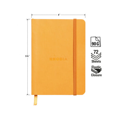 Rhodia Rhodiarama Soft Cover A6 Orange Dotted Notebook Measurements