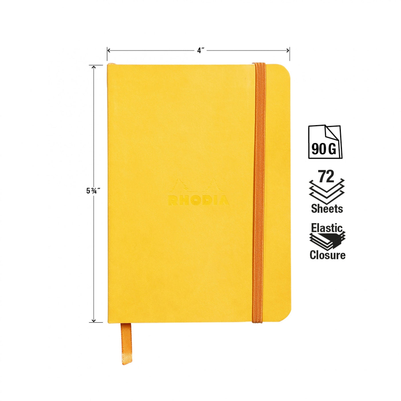 Rhodia Rhodiarama Yellow A6 Soft Cover Lined Notebook Measurements