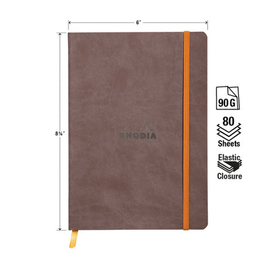 Rhodia Rhodiarama Soft Cover A5 Chocolate Lined Notebook Measurements
