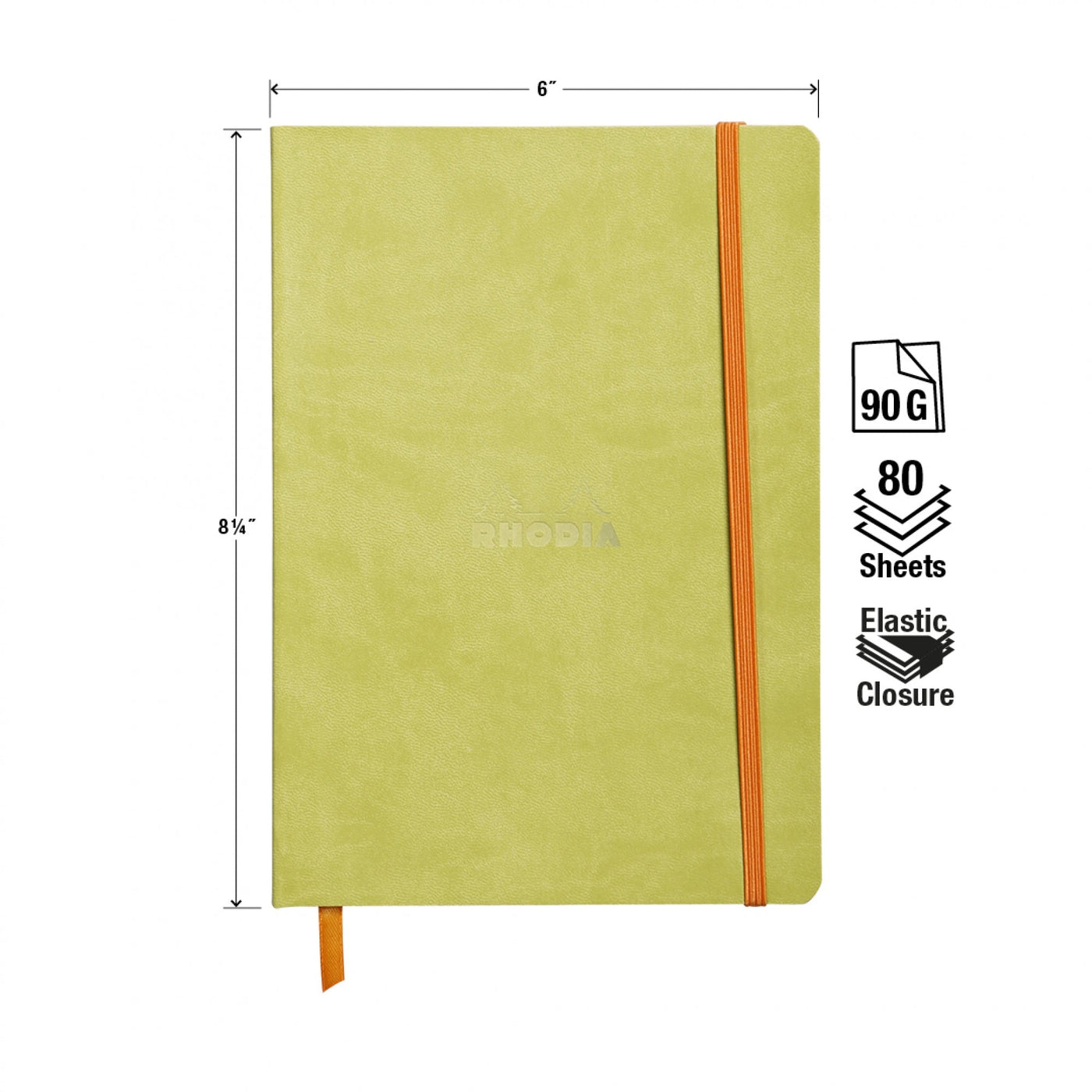 Rhodia Rhodiarama Soft Cover A5 Anise Lined Notebook Measurements