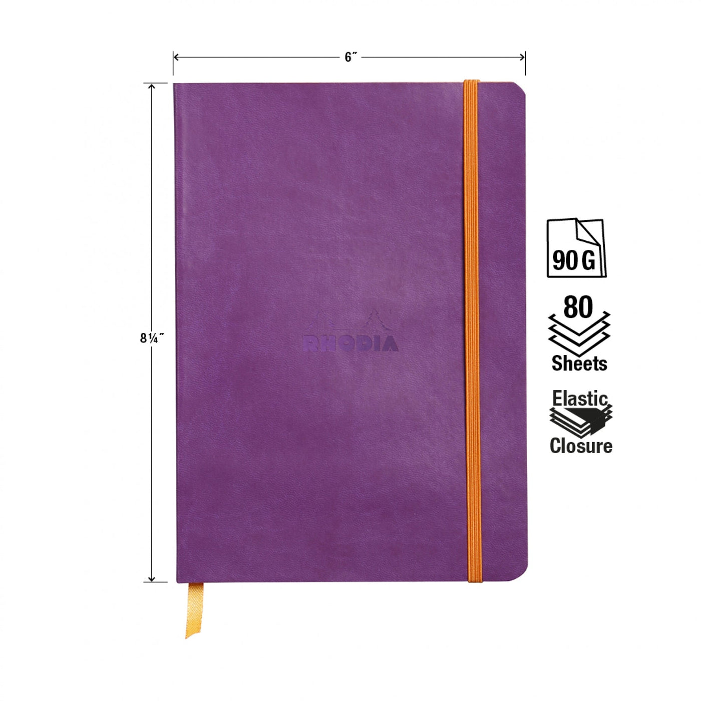 Rhodia Rhodiarama Soft Cover A5 Purple Dotted Notebook Measurements