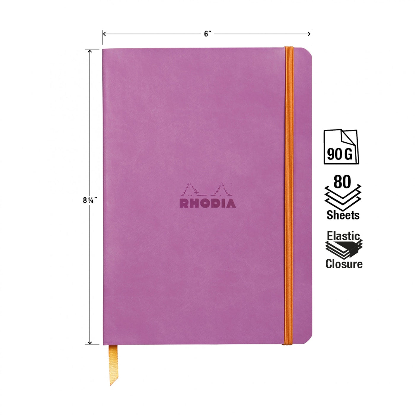 Rhodia Rhodiarama Soft Cover A5 Lilac Dotted Notebook Measurements