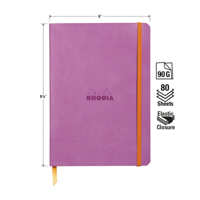 Rhodia Rhodiarama Soft Cover A5 Lilac Lined Notebook Measurements