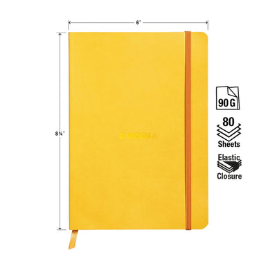 Rhodia Rhodiarama Soft Cover A5 Yellow Lined Notebook Measurements