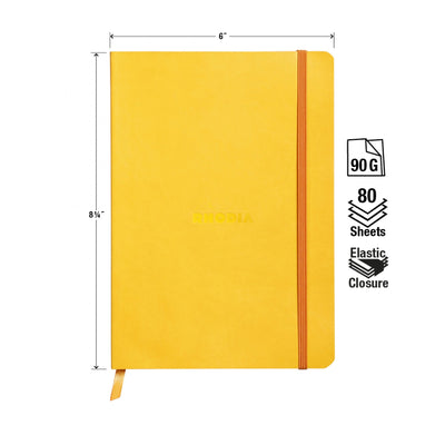 Rhodia Rhodiarama Soft Cover A5 Yellow Dotted Notebook Measurements