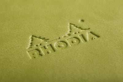 Rhodia Rhodiarama Hard Cover A5 Anise Lined Notebook Logo