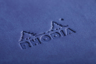 Rhodia Rhodiarama Hard Cover A5 Sapphire Lined Notebook Logo