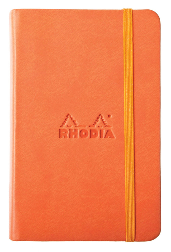Rhodia Rhodiarama A6 Notebook - Orange Leatherette Cover With 96 Plain Pages