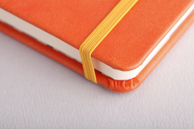 Rhodia Rhodiarama Hard Cover A6 Tangerine Lined Webnotebook Elastic Band