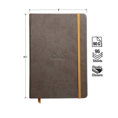 Rhodia Rhodiarama Hard Cover A5 Chocolate Dotted Notebook Measurements