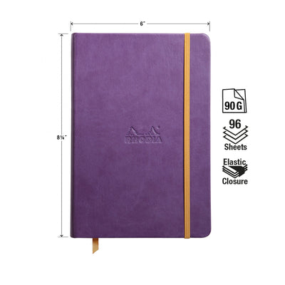 Rhodia Rhodiarama Hard Cover A5 Purple Dotted Notebook Measurements