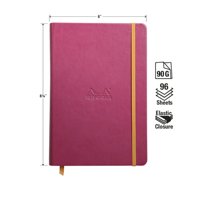 Rhodia Rhodiarama Hard Cover A5 Raspberry Dotted Notebook Measurements