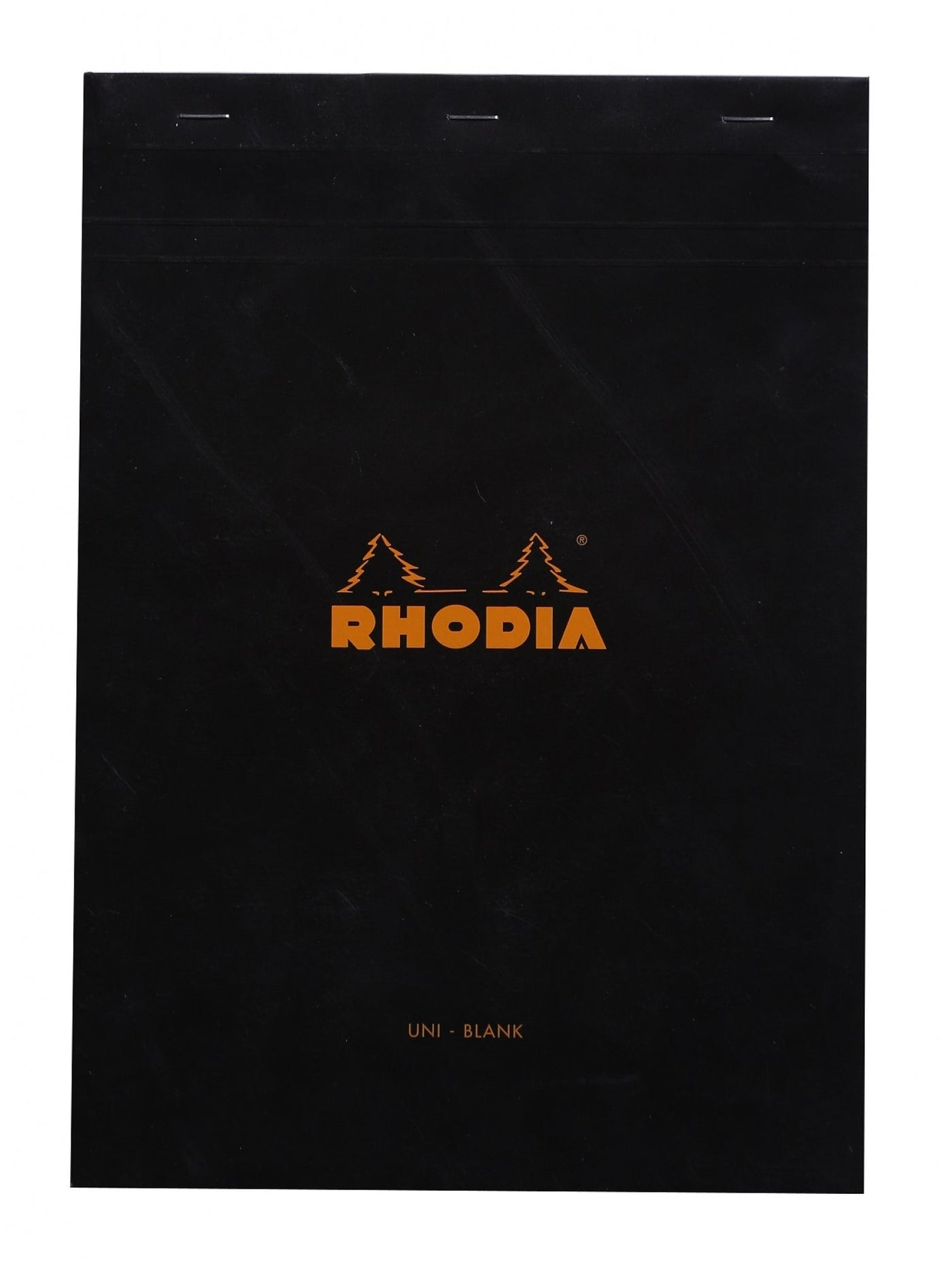 Rhodia No 18 Top Staplebound A4 Black Blank Notepad Front Cover
