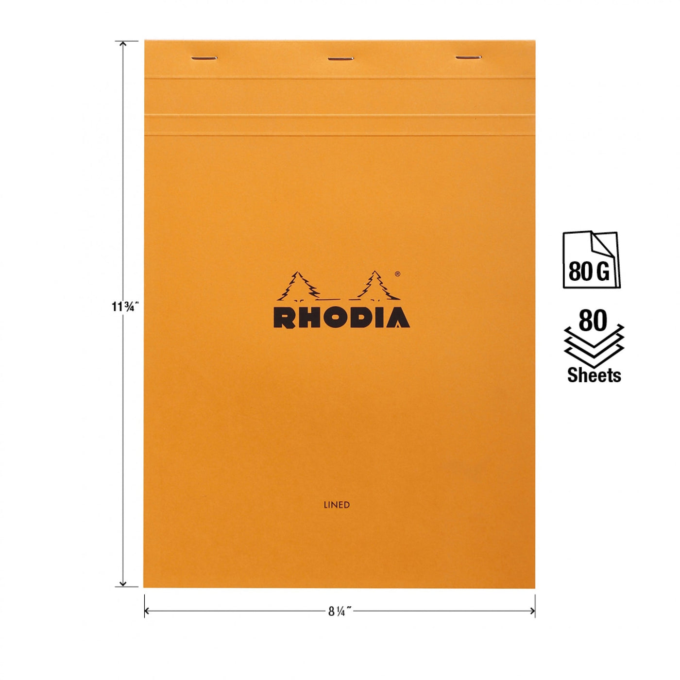 Rhodia No 18 Top Staplebound A4 Orange Lined with Margin Notepad Specifications