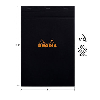 Rhodia No 19 Top Staplebound A4 Black Graph Notepad Specifications