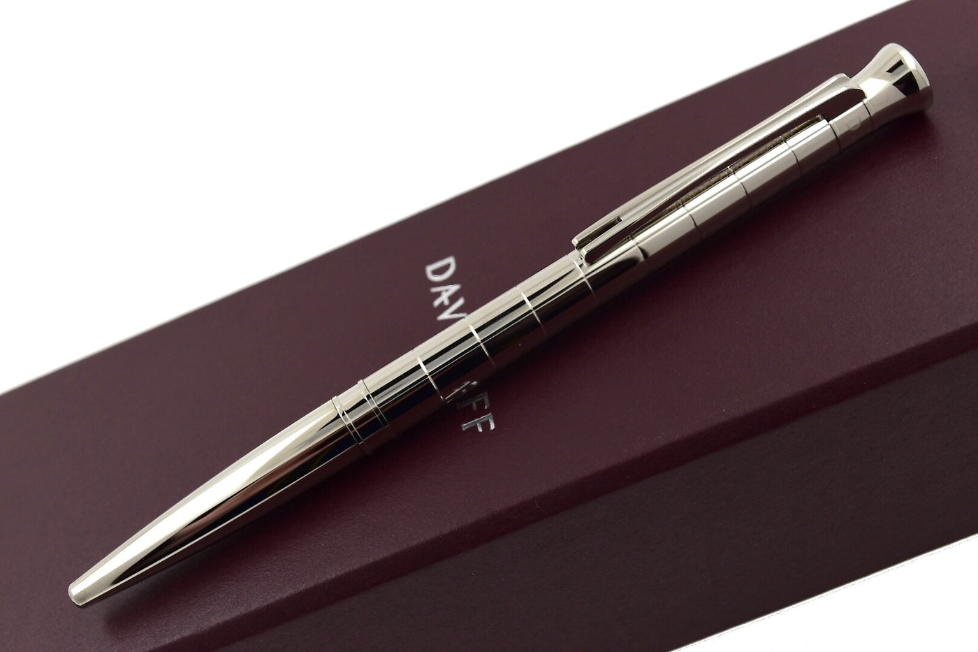 Davidoff Velero Metal Body Palladium Trim Striped Pattern Ballpoint Pen-Davidoff-Truphae