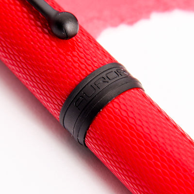 Aurora 88 Red Mamba Fountain Pen Guilloche Pattern Details