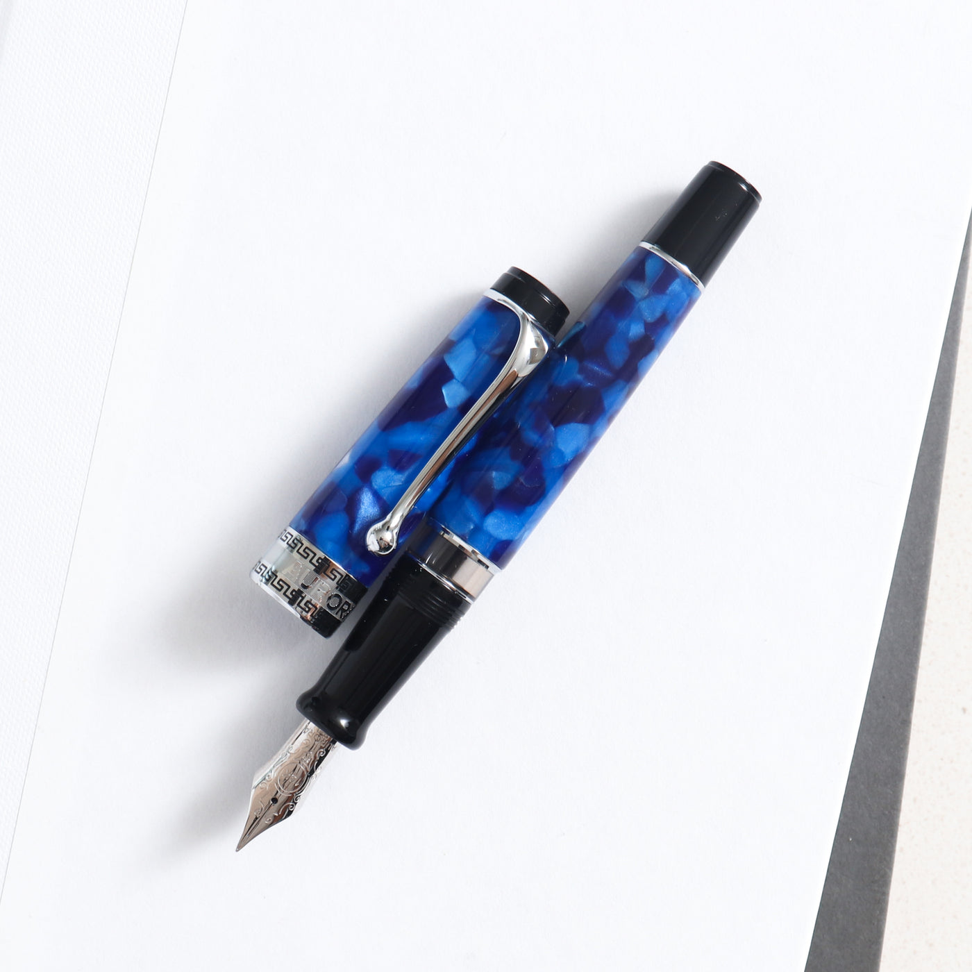 Optima Auroloide Blue & Chrome Fountain Pen