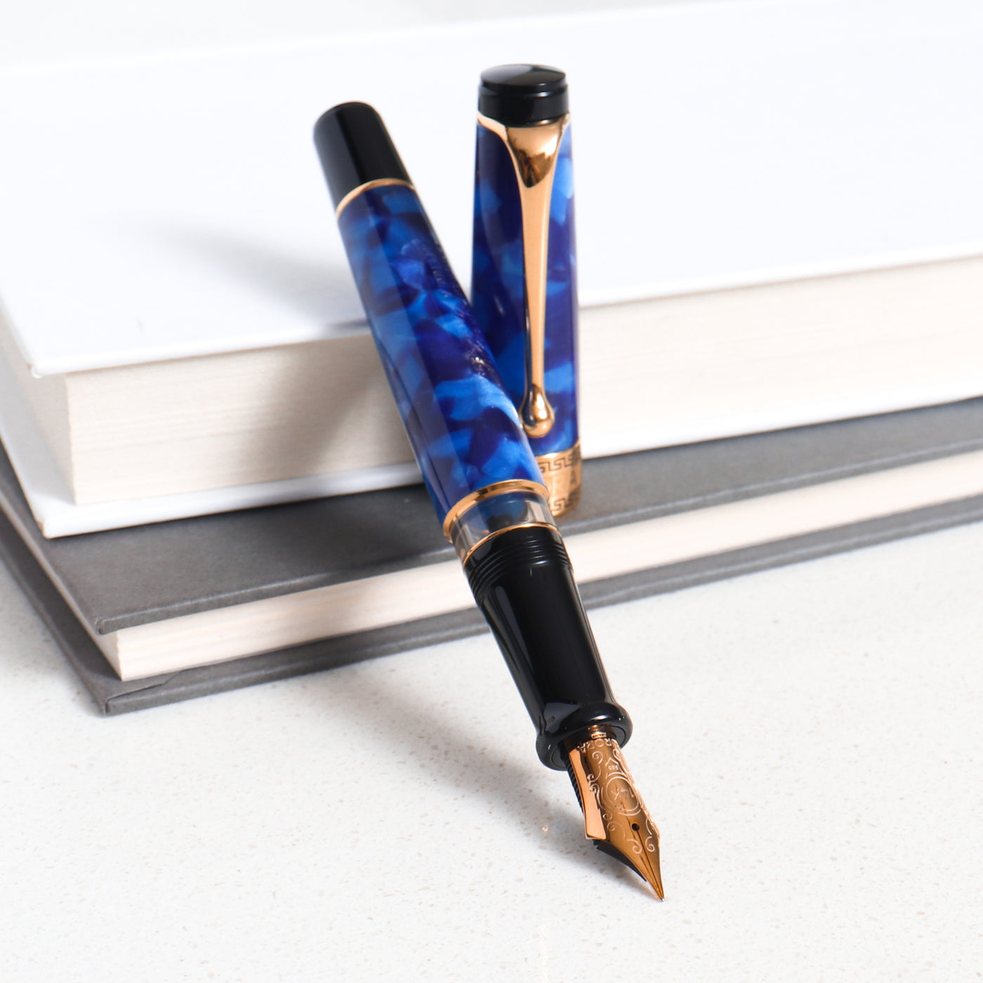 Optima Auroloide Blue & Gold Fountain Pen