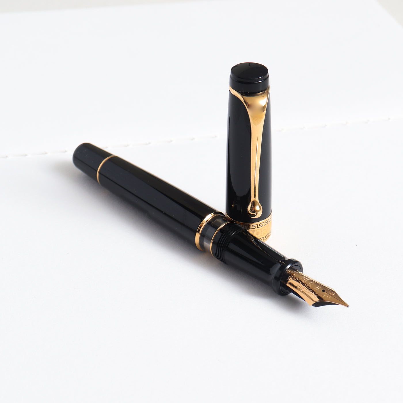 Optima Black Resin & Gold Fountain Pen