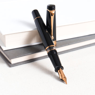 Optima Black Resin & Gold Fountain Pen