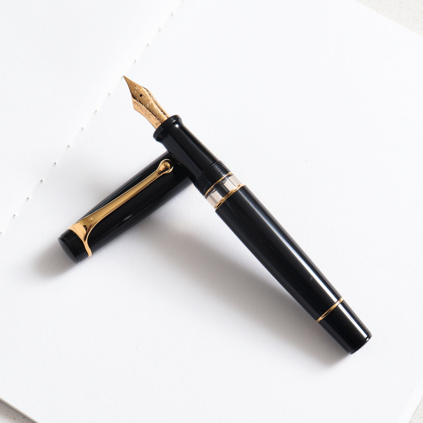 Optima Black Resin & Gold Fountain Pen