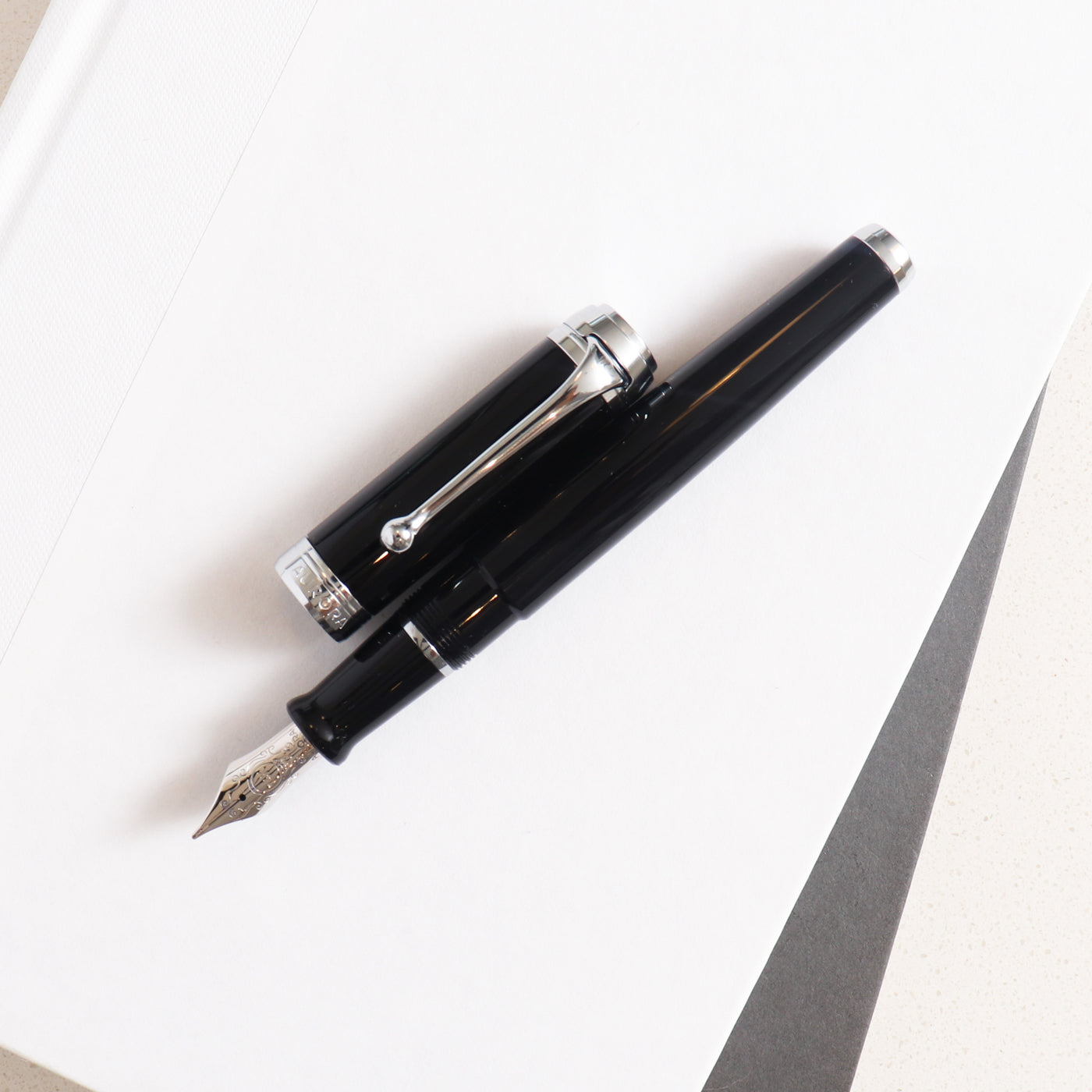 Aurora Talentum Black & Chrome Fountain Pen