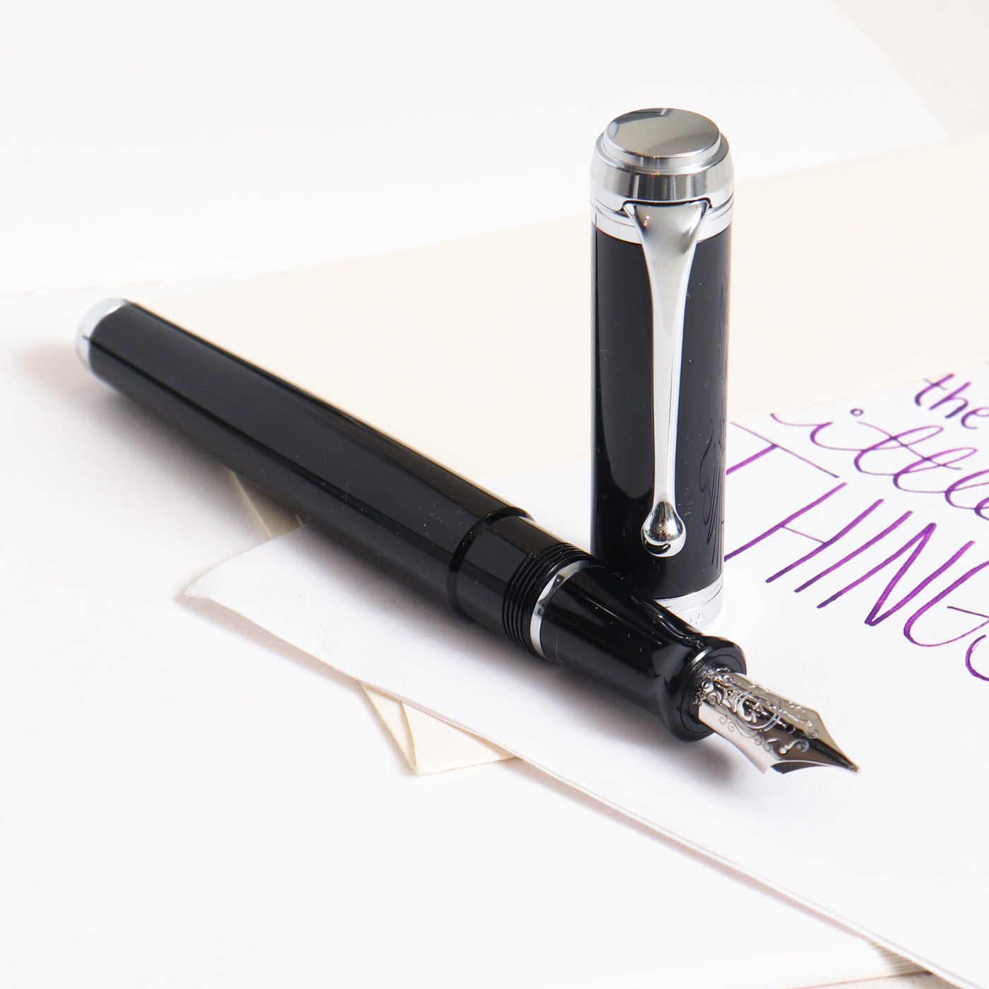 Aurora Talentum Black & Chrome Fountain Pen