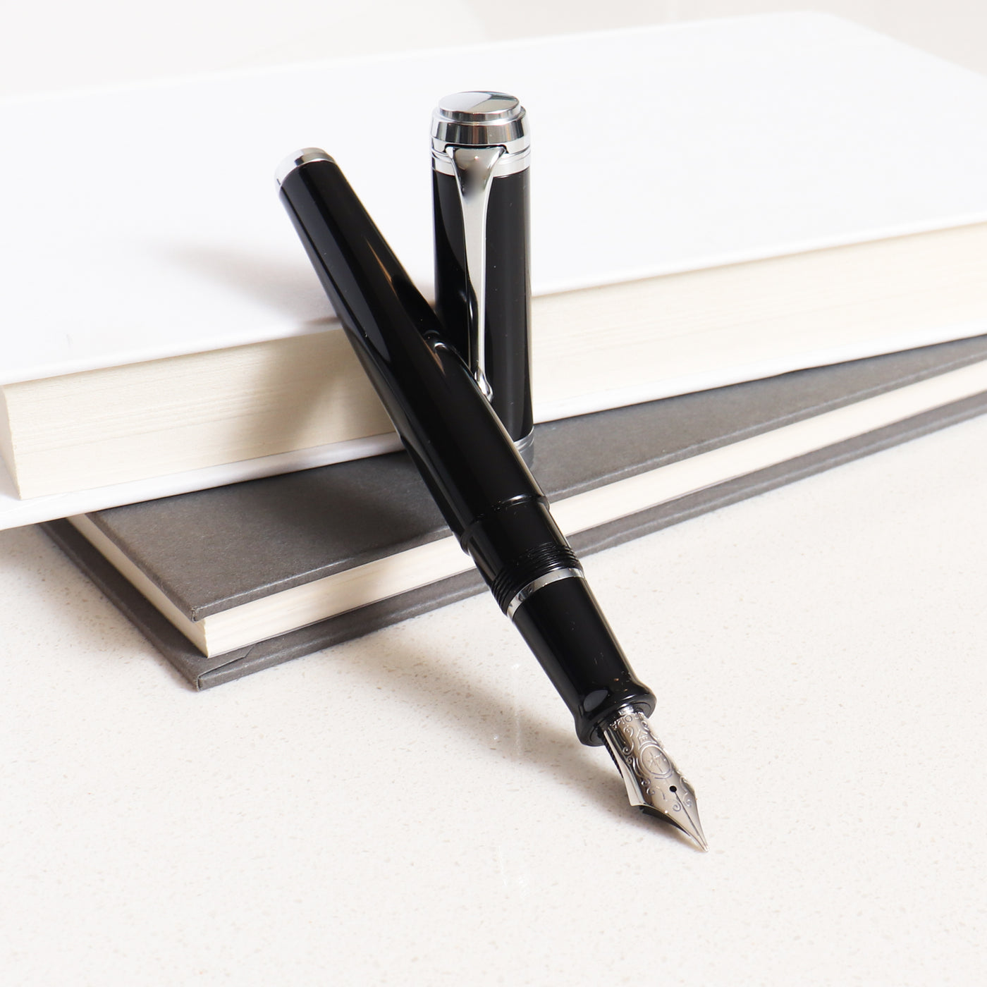 Aurora Talentum Black & Chrome Fountain Pen