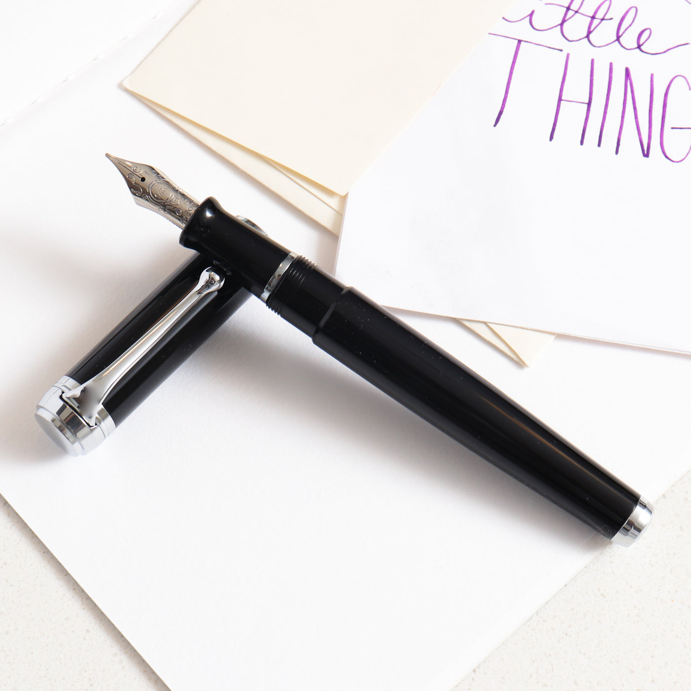 Aurora Talentum Black & Chrome Fountain Pen