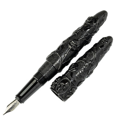 BENU Skull & Roses Crow Fountain Pen