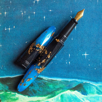 BENU Briolette Collection Luminous Sapphire Blue and Black & Gold Fountain Pen-BENU-Truphae
