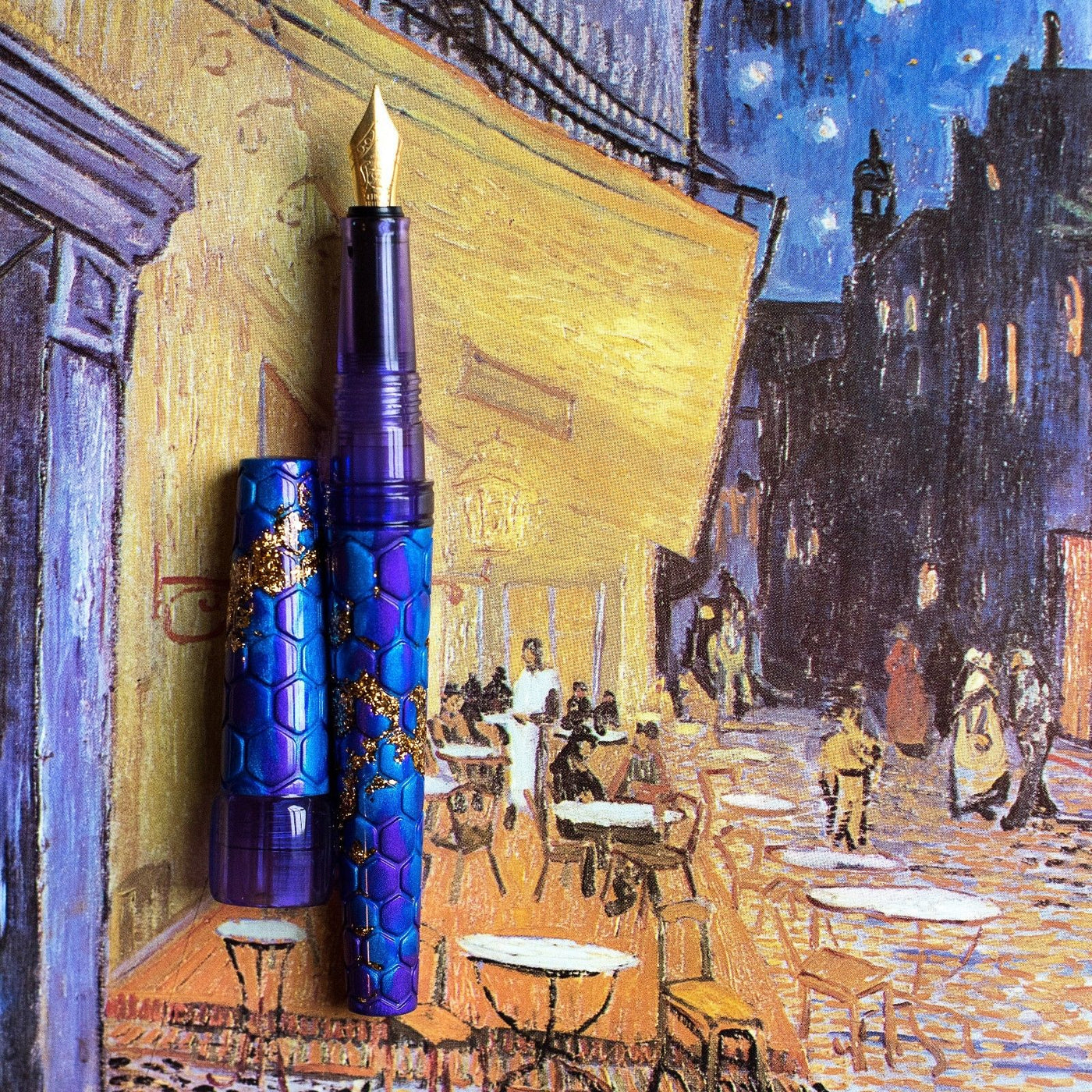 BENU Hexagon Collection B Purple & Gold Fountain Pen-BENU-Truphae