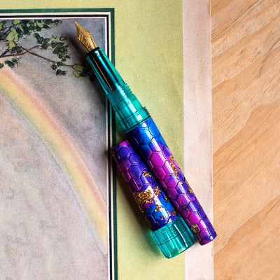 BENU Hexagon Collection D Purple, Green & Gold Fountain Pen-BENU-Truphae