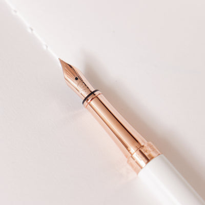 Caran D'Ache Leman Slim White & Rose Gold Fountain Pen