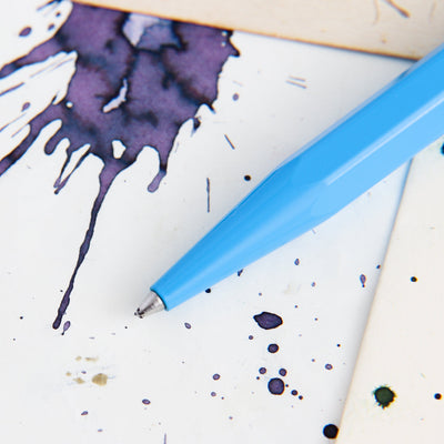 Caran d'Ache 849 Azure Blue Ballpoint Pen Tip