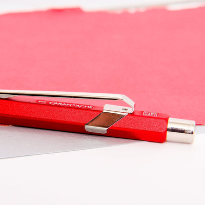 Caran d'Ache 849 Colormat X Red Ballpoint Pen Silver Clip