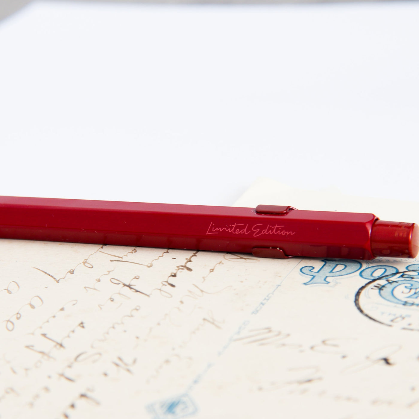 Keepsake Sterling Silver Ballpoint Pen with Red Garnet - Balinese