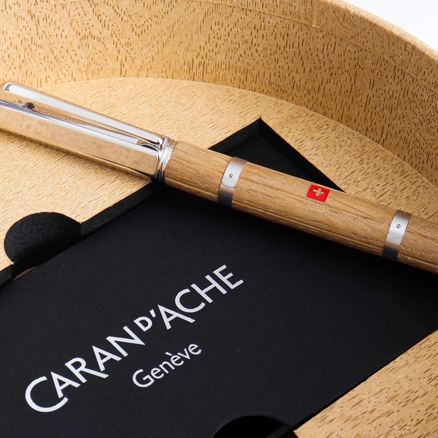 Caran d'Ache Varius Le Viny Satin Polished Riveted Metal Strapping Fountain Pen