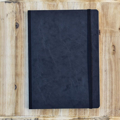 Clairefontaine Basic Elastic A5 Black Lined Notebook
