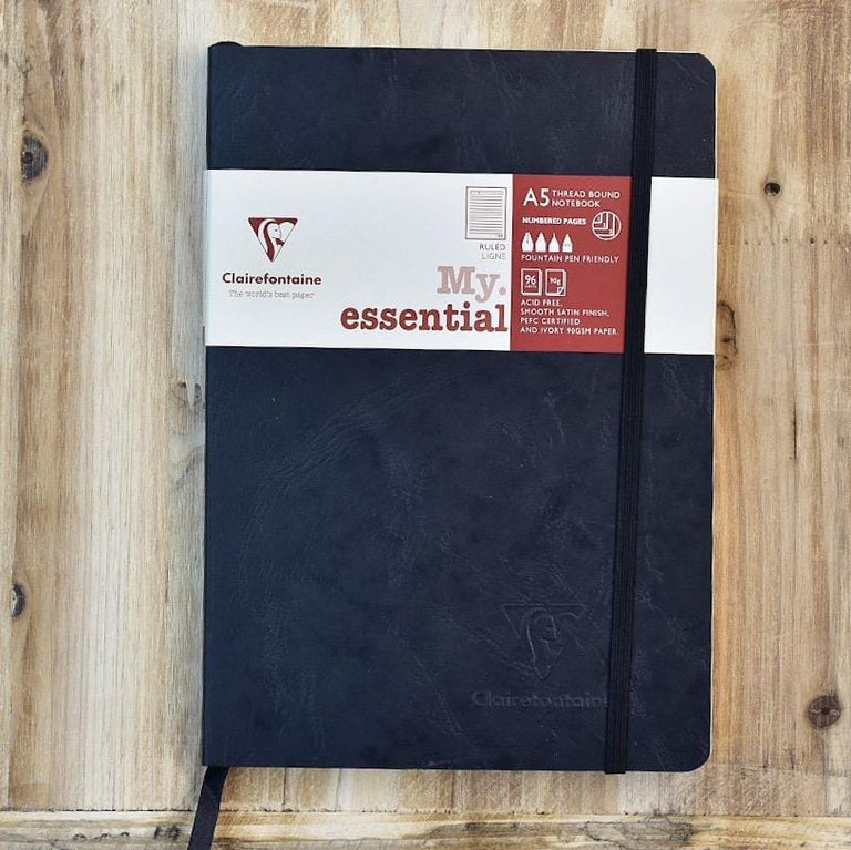 Clairefontaine Basic My Essential A5 Black Lined Notebook – Truphae