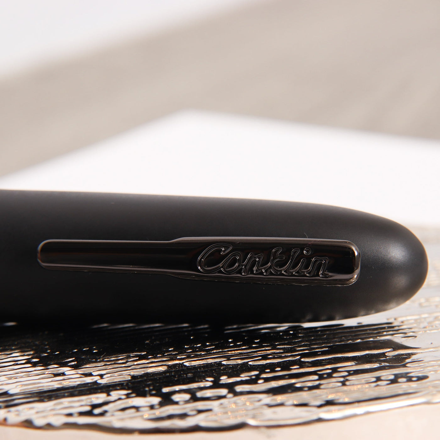 Conklin All American Matte Black & Gunmetal Rollerball Pen Clip