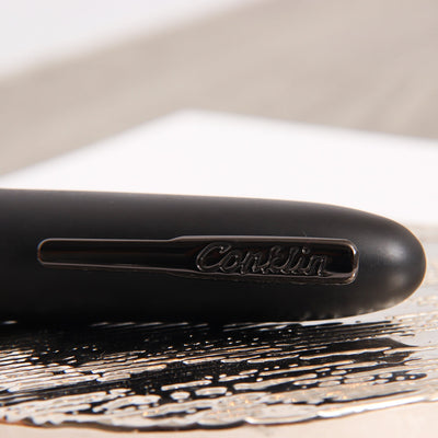 Conklin All American Matte Black & Gunmetal Rollerball Pen Clip