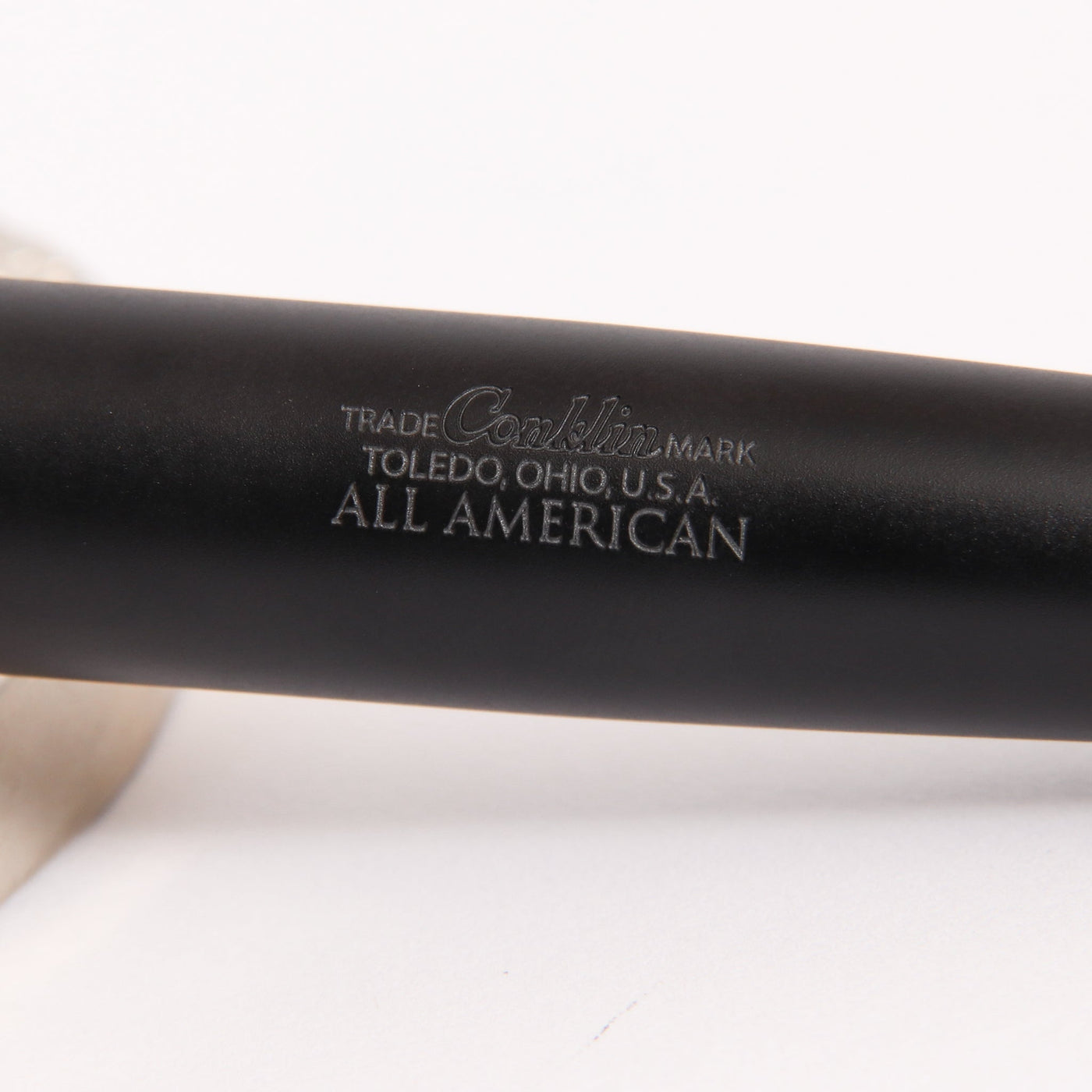 Conklin All American Matte Black & Gunmetal Rollerball Pen Engraving