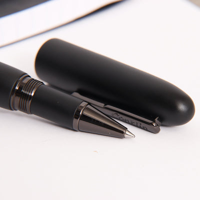 Conklin All American Matte Black & Gunmetal Rollerball Pen Tip Details