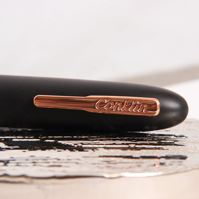 Conklin All American Matte Black & Rose Gold Fountain Pen Clip