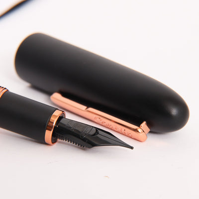 Conklin All American Matte Black & Rose Gold Fountain Pen Nib Details