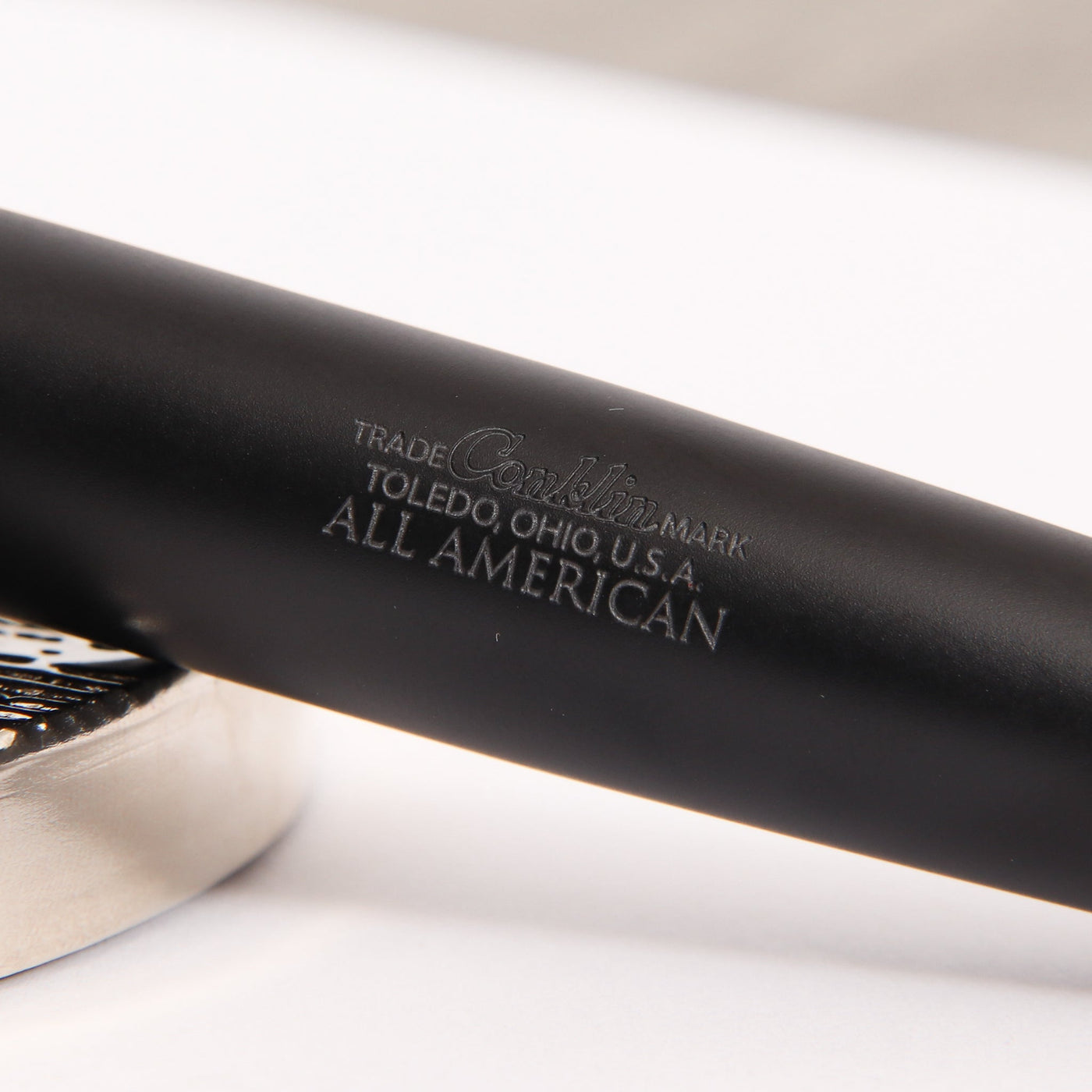 Conklin All American Matte Black & Rose Gold Rollerball Pen Engraving