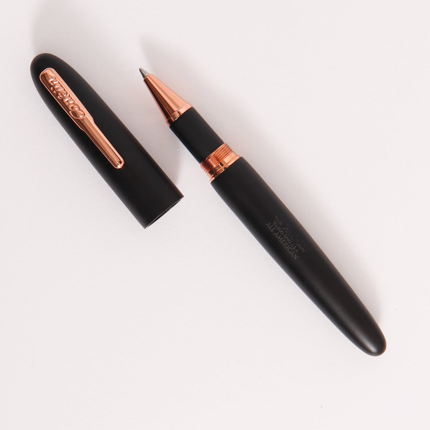 Conklin All American Matte Black & Rose Gold Rollerball Pen Matte Black